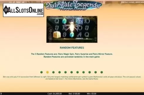 Paytable 2. Fairytale Legends: Mirror Mirror (NetEnt) from NetEnt