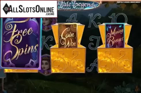 Bonus picking screen. Fairytale Legends: Mirror Mirror (NetEnt) from NetEnt