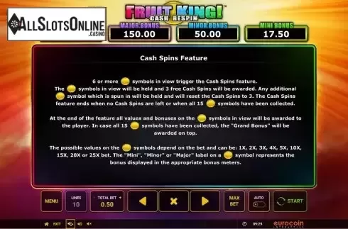 Feature screen