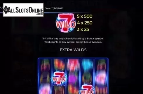Game Features screen