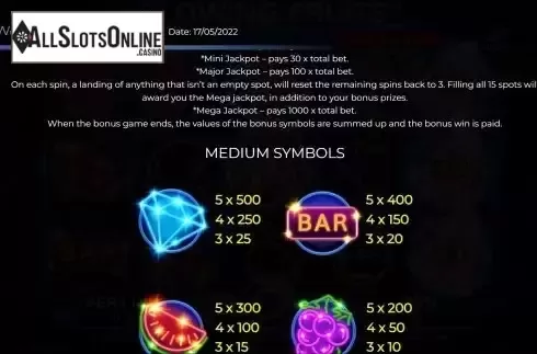 Pay Table screen