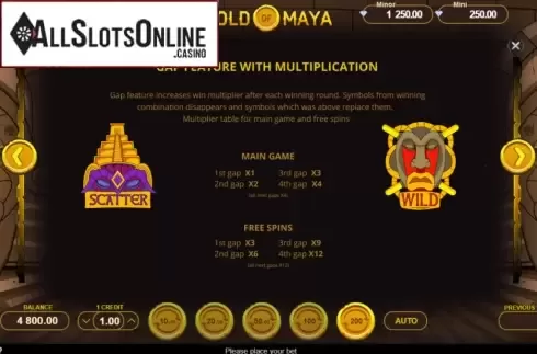 Feature screen 1. Gold of Maya from Gamzix