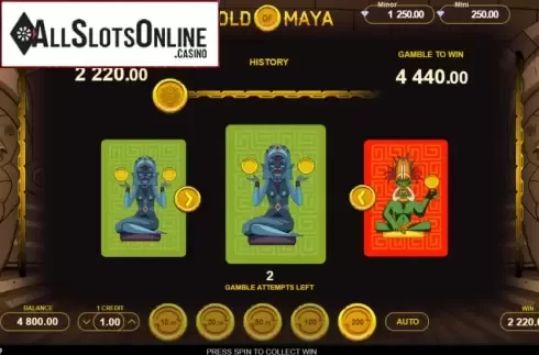 Gamble scren. Gold of Maya from Gamzix