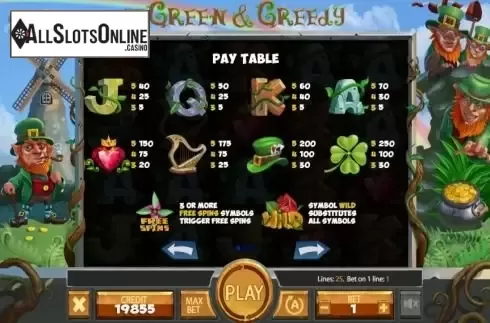 Paytable 1