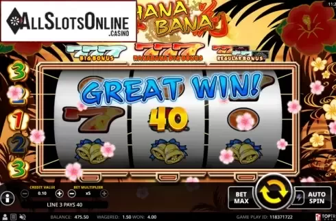 Win screen 2. Hana Bana from Swintt