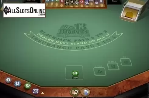 Game Screen. Hi Lo 13 European Blackjack Gold from Microgaming