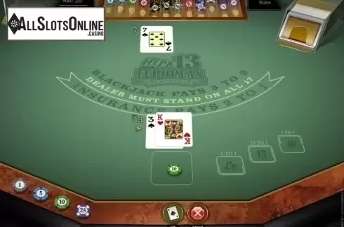 Game Screen. Hi Lo 13 European Blackjack Gold from Microgaming