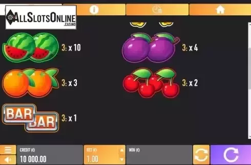 Pay Table screen 2