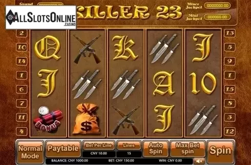 Reels screen. Killer 23 from Aiwin Games