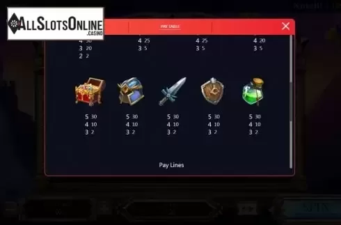 Paytable screen 2
