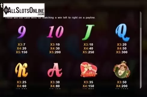 Paytable. Lady Eveline from Magma