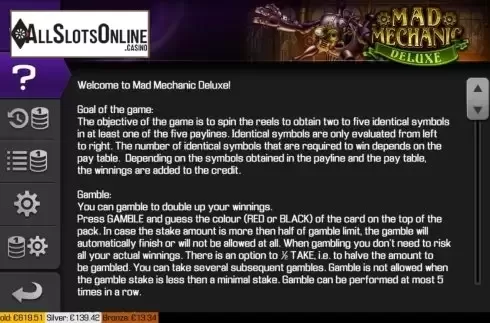 Feature screen 1. Mad Mechanic Deluxe from Apollo Games