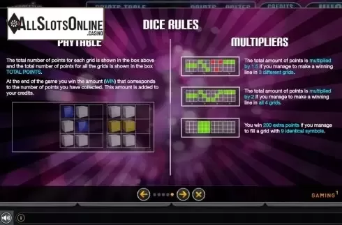 Paylines. Master Dice Progressive from GAMING1
