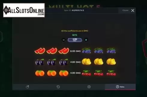 Paytable screen 2