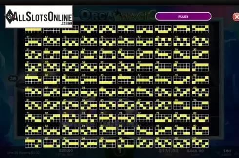 Paylines screen