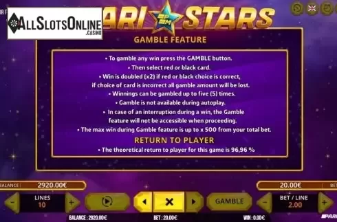 Info. Pari Stars from Fugaso