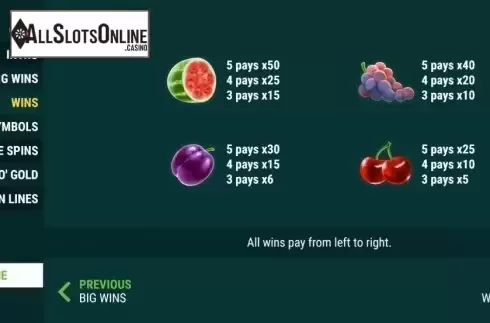 Paytable 2. Pick A Pot O Gold from Slot Factory