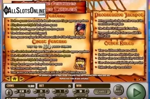 Paytable 2. Pirate's Plunder (Habanero Systems) from Habanero