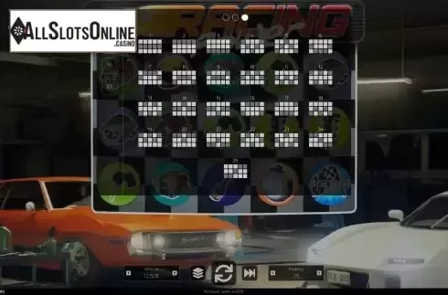 Paylines screen