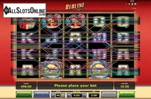 Game Workflow screen (Betway). Redline Racer from Greentube