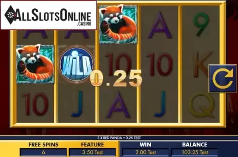 Wild Win screen. Red panda paradise from Genesis