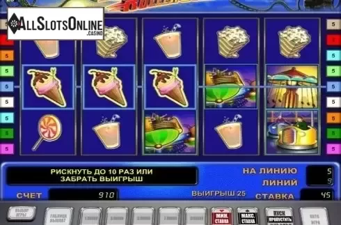 Win Screen. Roller Coaster from Novomatic
