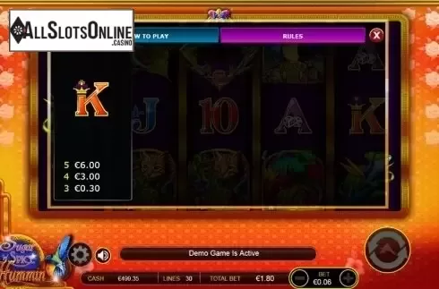 Paytable 4. Sugar 'n' Spice Hummin' from Ainsworth