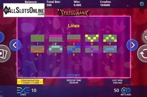 Paylines. Symphomagic from DLV