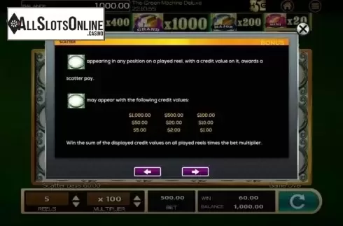 Features. The Green Machine Deluxe from High 5 Games