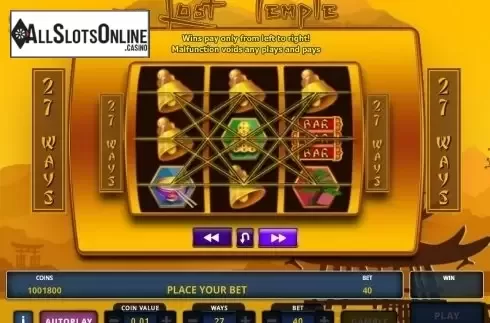 Paytable 3. The Lost Temple from Zeus Play