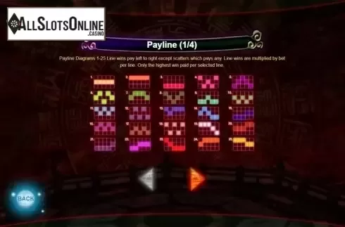 Paytable . The Monster Killer from Triple Profits Games