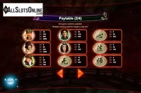 Paytable 2. The Monster Killer from Triple Profits Games