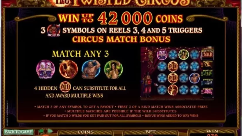 The Twisted Circus slot screenshot 3