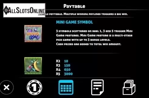 Paytable 3. Tricky Brains from Triple Profits Games