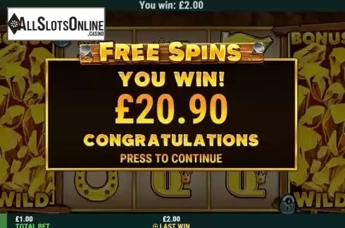 Win Free Spins screen