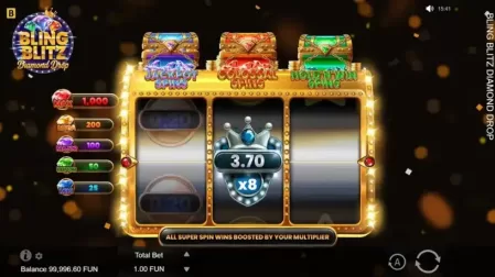 Bling Blitz Diamond Drop slot screenshot 2