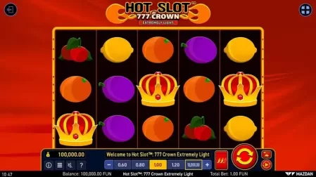 Hot Slot™: 777 Crown Extremely Light slot screenshot 1