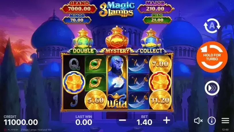 3 Magic Lamps: Hold and Win slot screenshot 