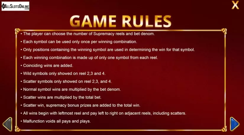 Rules Screen