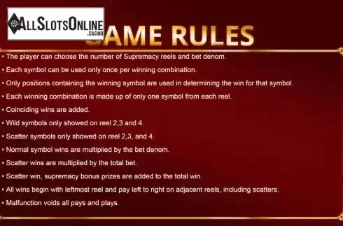 Rules Screen