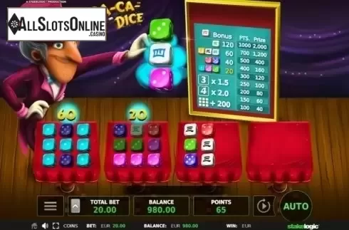 Game Screen 2. Abra-ca-dice from StakeLogic