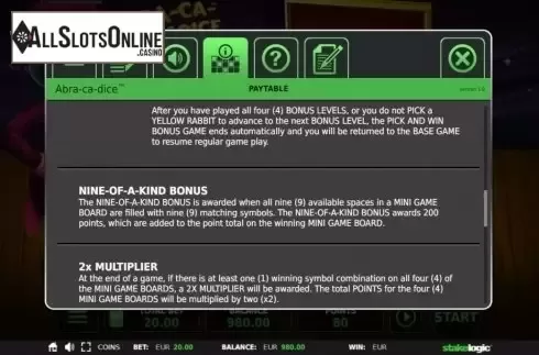 Features 3. Abra-ca-dice from StakeLogic