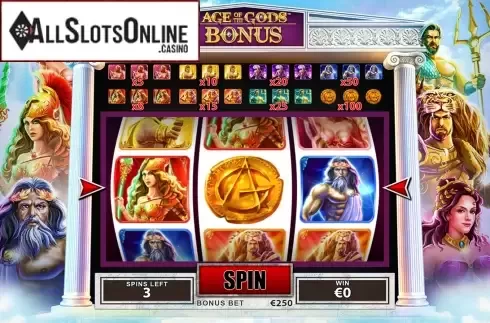Bonus game screen. Age of the Gods: Roulette from Playtech Origins