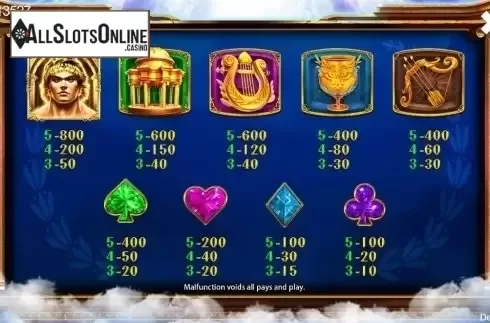 Paytable. Apollo (CQ9Gaming) from CQ9Gaming
