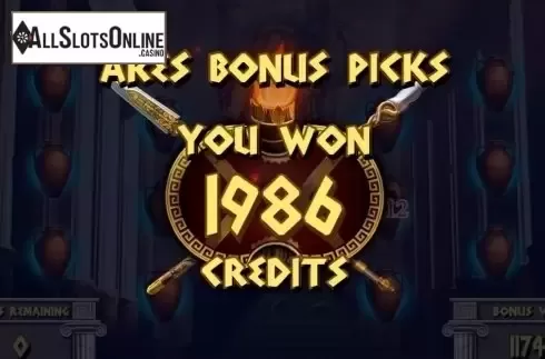 Win screen. Ares God of War from KA Gaming