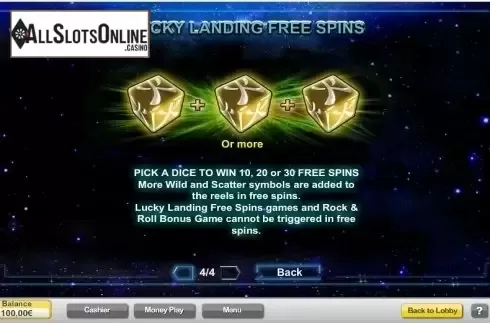 Paytable 4. Astrodice from NeoGames