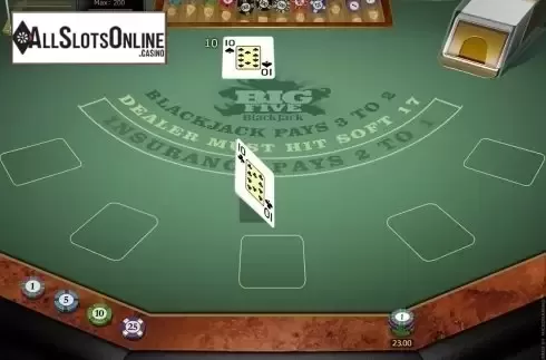 Game Screen. Big 5 Blackjack Gold from Microgaming