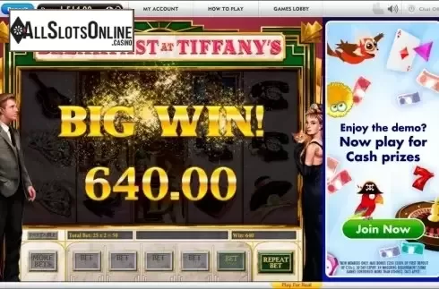 Win Screen 3. Breakfast at Tiffany's from Gamesys