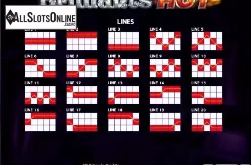 Paytable 2. Brilliants Hot from Casino Technology