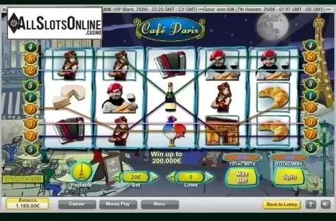 Screen 2. Cafe Paris from NeoGames